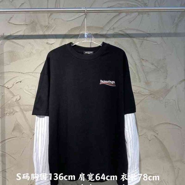 

2022 designer bal hoodies and coats fake two wave coke long sleeve men's women's t-shirts, White;black