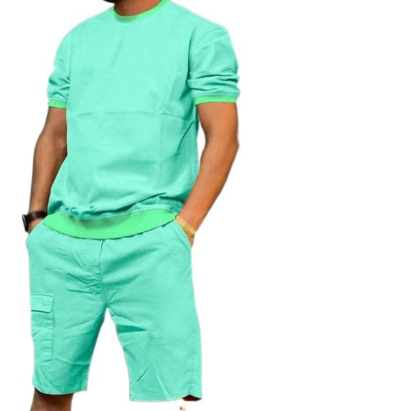 

men's t-shirt suits tennis shirt solid color crew neck street casual short sleeve casual fashion breathable comfortable black light gr, Gray