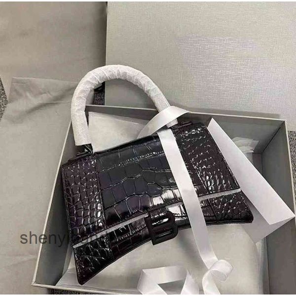 

handbags crossbody balencaigass designer women leather 2022 fashion bags b family high version women's crocodile hourglass one shoulder