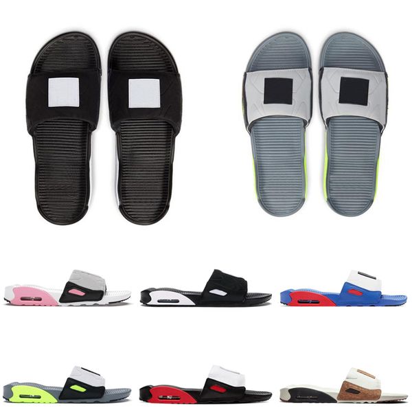 

men women designer summer 90 slippers slides sandals fashion triple black white volt chile game royal red rose pink outdoor slipper slide sa