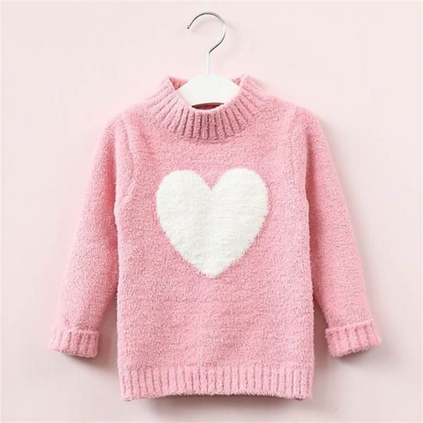 

sweater girl winter long sleeve warm spring knitted baby girls sweater girls pullover 4 8 years heart sweater girls lj201130, Blue
