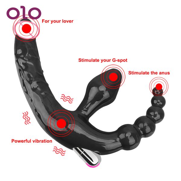 Оло анальные бусины сексуальные игрушки для мужчин Женщины без бретелек вибрации вибраторы простаты массажер с двойными головками