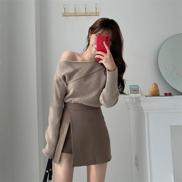 

irregular women shorts skirts summer high waist wide leg slit chic office lady black short pants gothic 220322