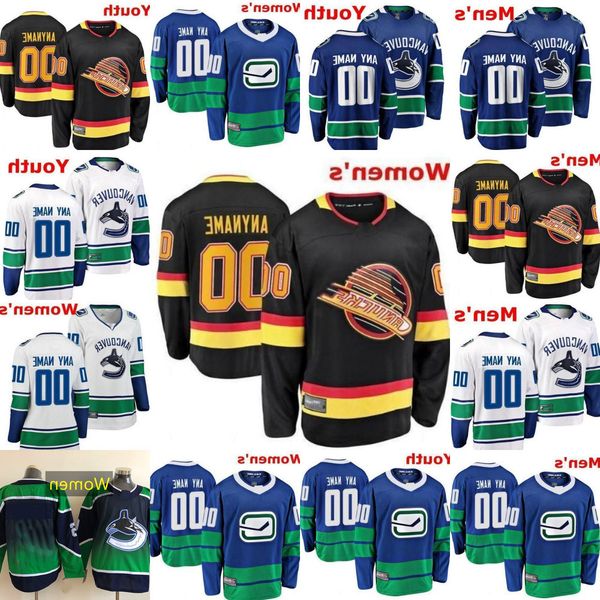 

vancouver''canucks hockey jerseys 6 brock boeser 40 elias pettersson 53 bo horvat 35 thatcher demko 43 quinn hughes 88 nate schmid, Black;red