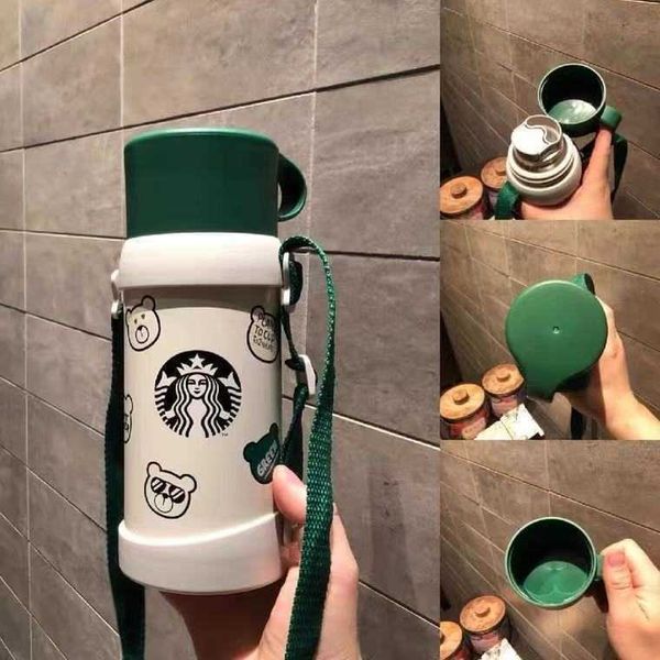 

starbucks 2020 limited green season 591ml lovely bear stainless steel insulated cup portable water jacket