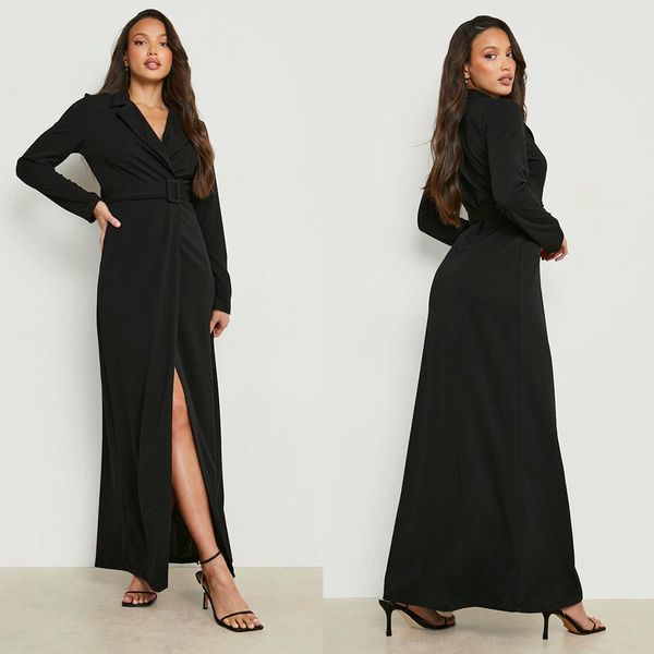 

cool black women long jacket suits ladies prom evening guest formal wear custom made blazer, Black;red