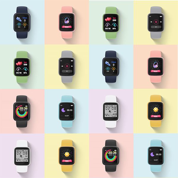 

y68 d20 smart watches bracelet bluetooth wristbands bracelets blood pressure heart rate monitor pedometer cardio waterproof sport watches