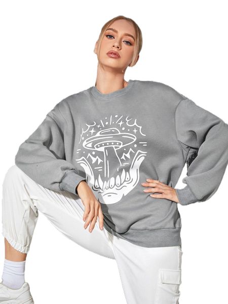

x liamashurst graphic drop shoulder sweatshirt p3mj#, Black