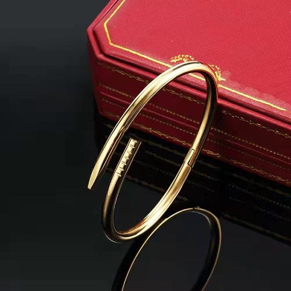 

european classic nail bracelet fashion couple cuff love bracelet 3 color titanium steel jewelry328a, White