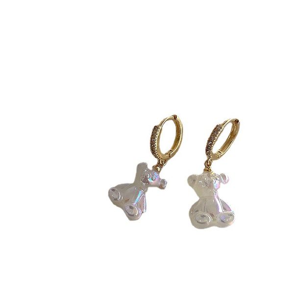 

cute candy color animal bear charm lovely cartoon earrings for girls women children birthday gift jewelry gift, Golden