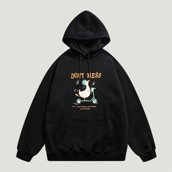 

oversized hoodies sweatshirts mens cartoon letter printed hip hop harajuku cotton casual loose hooded pullover autumn 220805, Black