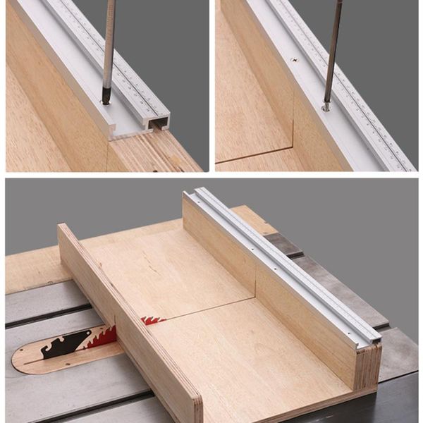 Set di utensili manuali professionali Ergonomico in lega di alluminio Mitra Track 45 Scivolo T Stopper con scala per la lavorazione del legno Taglio obliquo Flip Rail Stopper