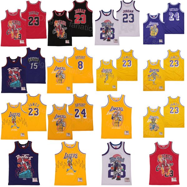 

men skull movie basketball jerseys vince carter 15 lebron james 23 college black white red yellow purple team color for sport fans breathabl