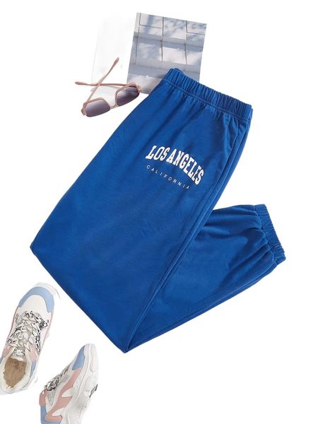 

plus letter graphic sweatpants f5mt#, Black