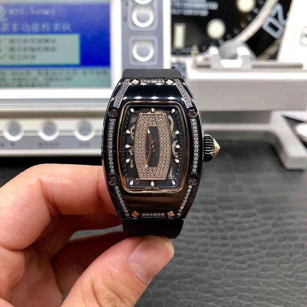

watch designer luxury lady mechanical watch wine barrel richa milles rm07-01 series fully automatic fine steel case tape female swiss, Slivery;golden