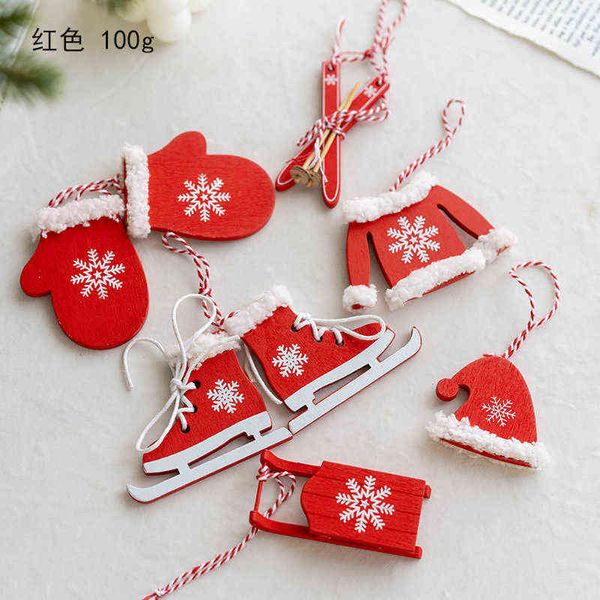 

factory outlet new nordic christmas wooden pendant sleigh socks gloves decoration tree decoration