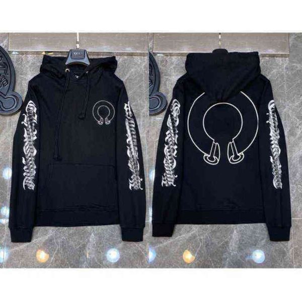 

quality fashion hoodie autumn winter ch classic sweatshirts designer mens luxury zipper sweater horseshoe phantom cross print hooded woman, Black