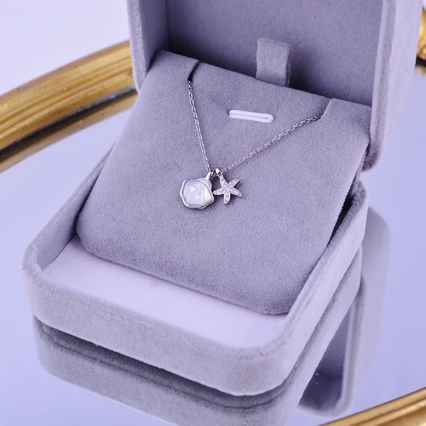 

girls' small fresh shell starfish necklace, Silver
