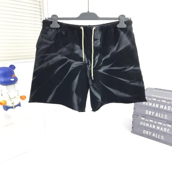 

mesh basketball shorts two deep side hem pockets summer basic men shorts cropped fit polyester vintage plain cotton technics mid d294o, Black;brown