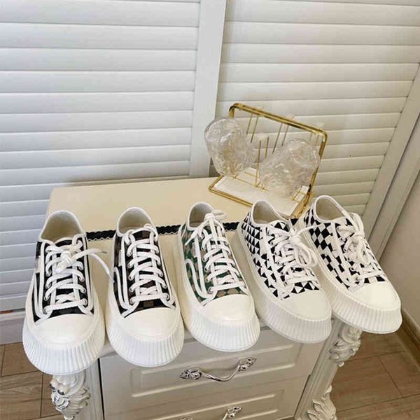 

dress shoes xiaoxiangfeng thick bottom biscuit shoes women's spring breathable chessboard plaid canvas muffin small white k8w4, Black