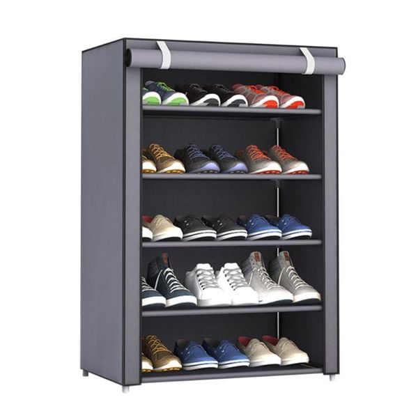 Abbigliamento Armadio Stoccaggio 3/4/5 Strati Scarpiera antipolvere Grandi supporti in tessuto non tessuto Organizer Scarpe Supporto per la casa Scaffale ArmadioAbbigliamento