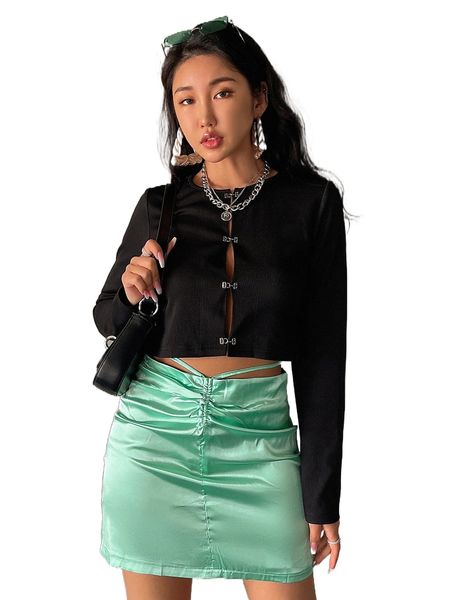 

dazy ribbed knit crop tee z3op#, White
