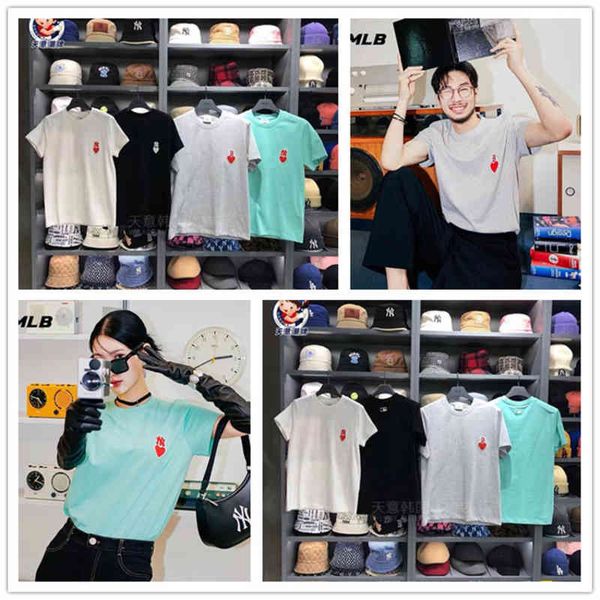 

women's t-shirt summer mlb korea fashion men and women lovers love ny embroidery casual short sleeve e6nf, White