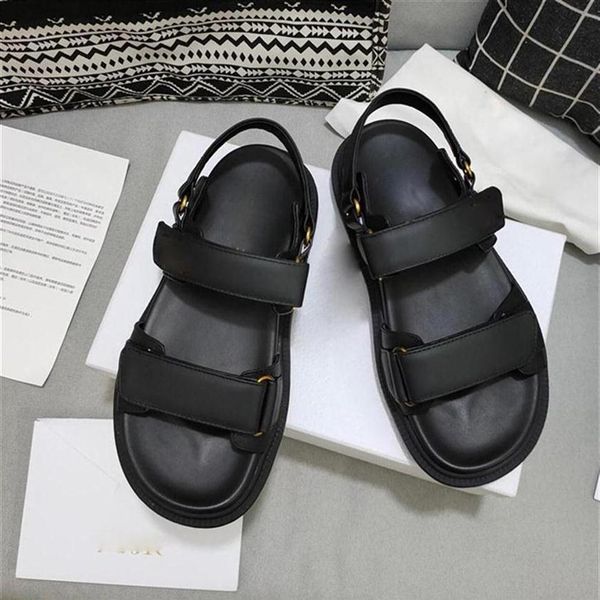 

2021 luxurious designers sandals effortlessly stylish slides 2 straps with adjusted gold buckles women summer calfskin sandal woma2048, Black