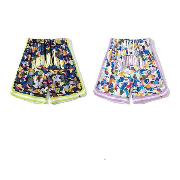 

men's shorts summer men's candy camouflage breathable mesh shorts five point casual sports pants nsv5, White;black