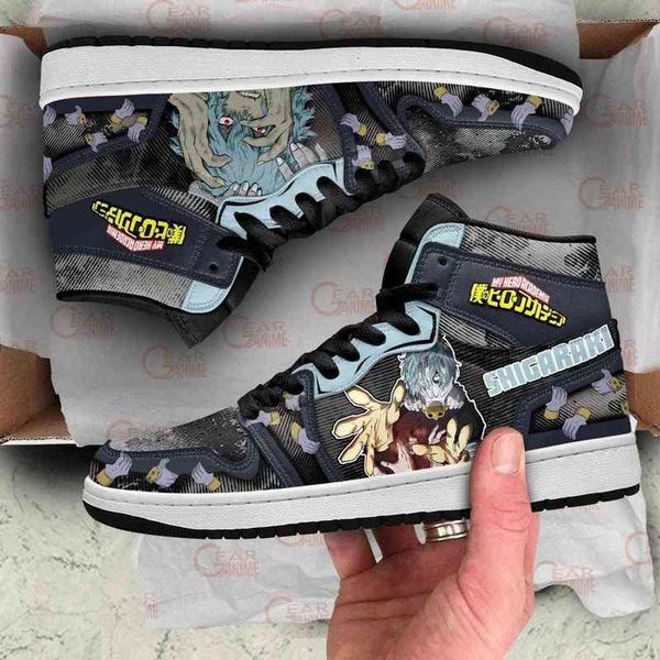 

tomura shigaraki sneakers my hero academia anime shoes, Black