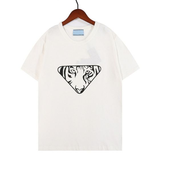 

mens designer summer t shirts tiger head triangle brand p luxury fashion t-shirt casual loose tees 100% cotton womens tshirts vrst, White;black
