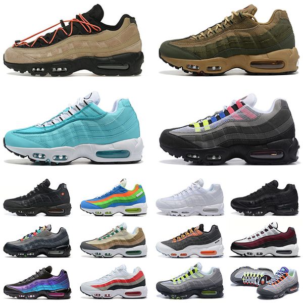 

95 95s og running shoes for men big size us 12 neon greedy kim jones all black midnight navy blue white yin yang era camo pink