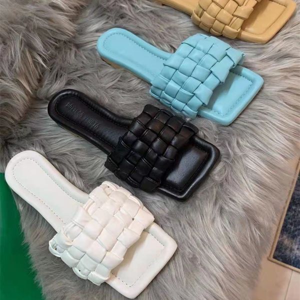 

2022 designer women sandals slide ob25 fashion wide flat beach slipper sandal flip flop canvas plain gladiator slippers shoes with box, Black