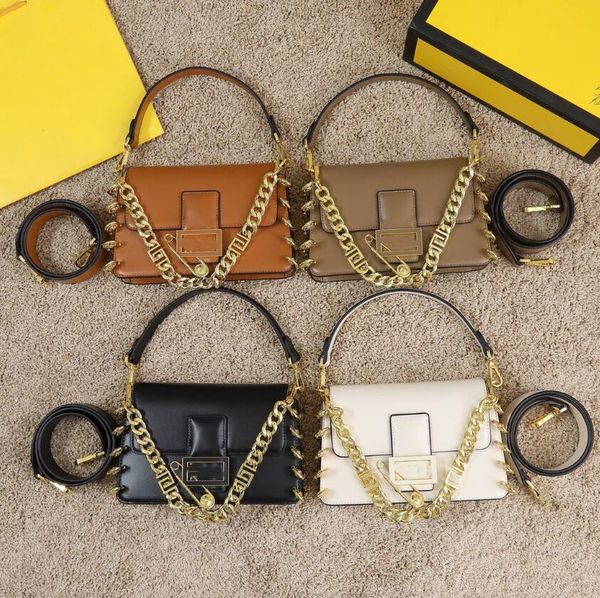 

metal pin baguette bag characters handbag purse crossbody bags shoulder bags heavy chain pouch classic letter magnetic buckle wallets remova