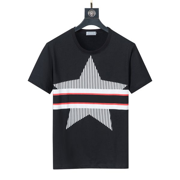 

2022 designer fashion tees for men's t-shirts mens off clothing shirt round collar man summer short sleeve pentagram pattern shirt m-3x, White;black