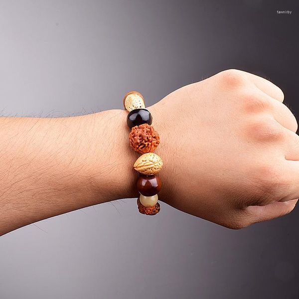 Fios de miçangas Nature Bodhi 18 Bracelets de estilo de estilo para mulheres Moda Rudraksha Men Buda Religiosa Meditação Buda Jóia Fawn22