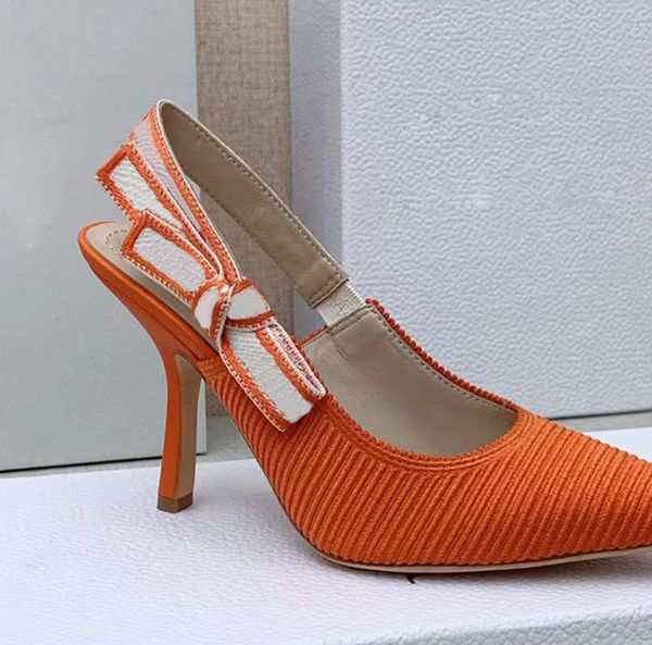 

spring and summer latest fashion textile material sandals bow embroidery decorative high heels 90mm thin dress women's shoes designer f, Black