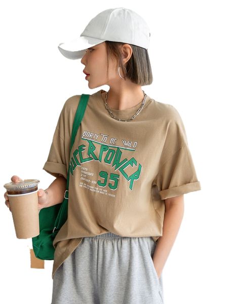 

dazy slogan graphic drop shoulder tee q5pn#, White