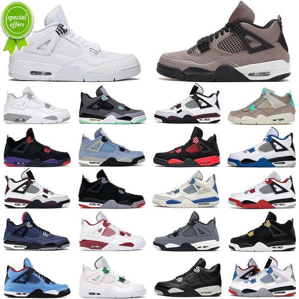 

boots quality mens womens basketball shoes 4 4s jumpman desert moss red thun, Black