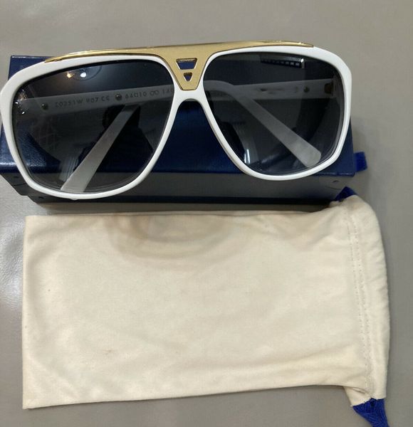 

fashion luxury new brand 0355evidence sunglasses retro vintage men brand designer shiny gold frame laser logo women quality with box, White;black