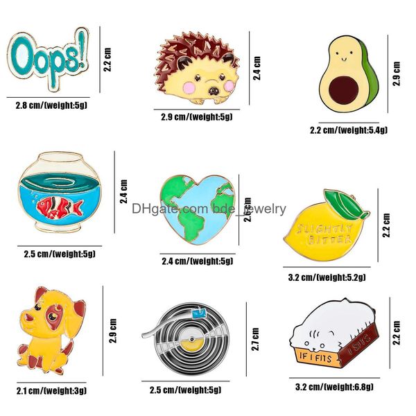 

pins brooches cute enamel lapel pin set cartoon brooch badges for clothing ba amqfn, Gray