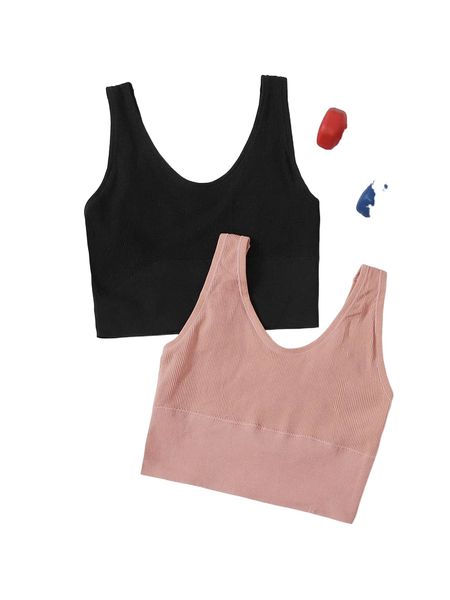 

2pcs medium support seamless lightweight crisscross sports bra c57c#, Gray