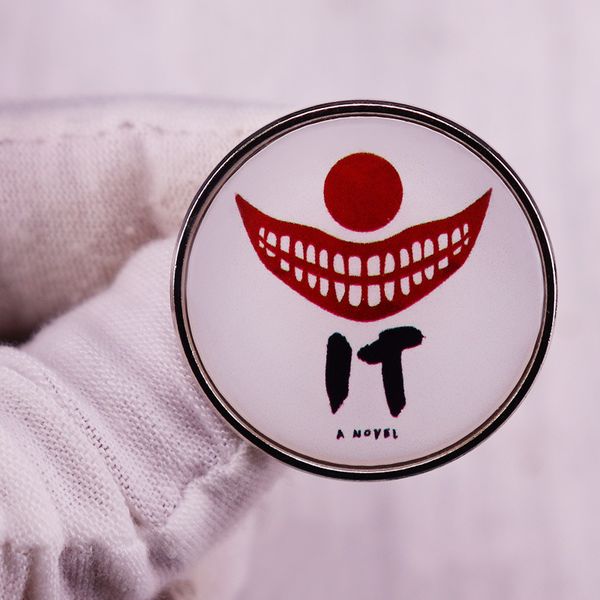 

stephen king classic horror movie enamel pin clown face brooch badge, Blue