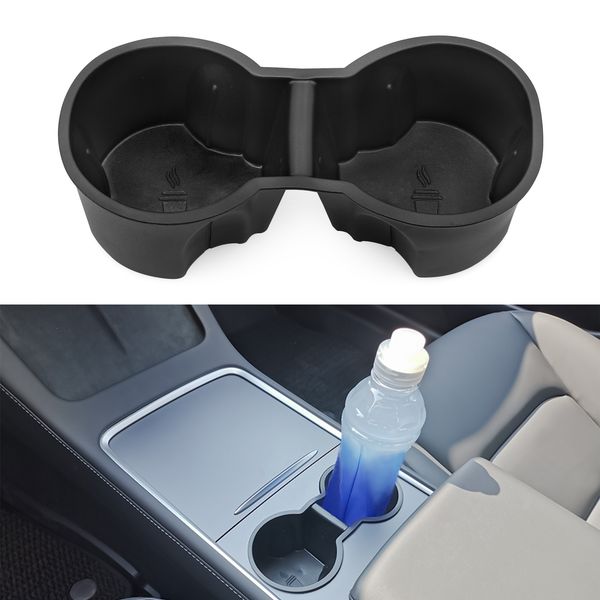 

for tesla model y/3 center console water cup holder silicone rubber interior accessories use in tesla model 3 & y 2017-2021