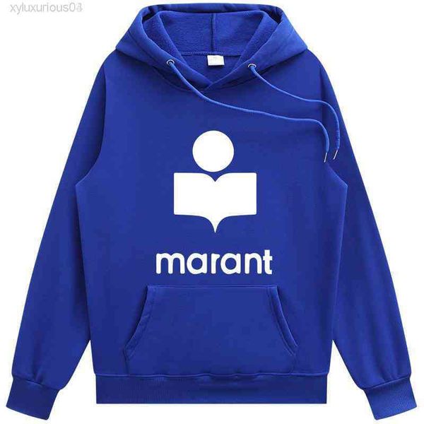 

men's hoodies & sweatshirts 2021spring and autumn streetwear sweatshirt men women fashion marant print pullover long-sleeved hoody to, Black