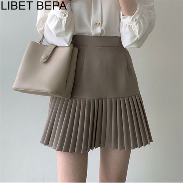 

spring summer women skirts high waist elegant package hip pleated fashionable office lady wild sweet mini sk6172 220322, Black
