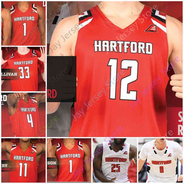 

2020 hartford basketball jersey ncaa college hunter marks moses flowers miroslav stafl malik ellison traci carter d.j. mitchell vin baker, Black