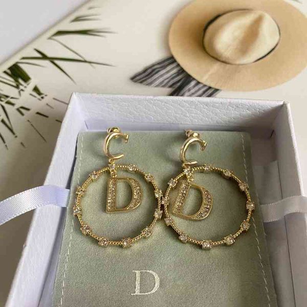 

2022 factory wholesale new dijia tassel female minority high version small fragrance diamond earrings, Golden