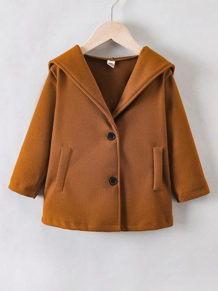 

toddler boys hooded button front overcoat she, Blue;gray