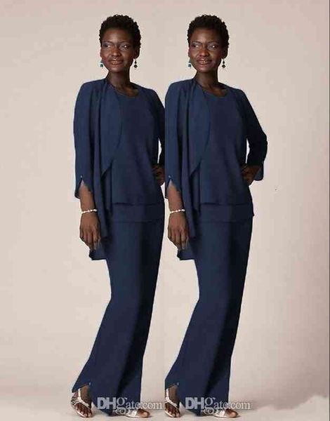 

party dresses gray chiffon formal pant suits with jackets evening wear mother of the bride for groom plus size custom made 4xl ncww, White;black